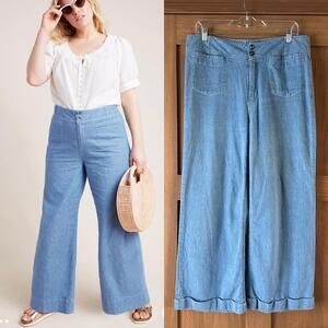 Anthropologie Pilcro & The Letterpress High-Rise Wide-Leg Trouser Jeans size 30P